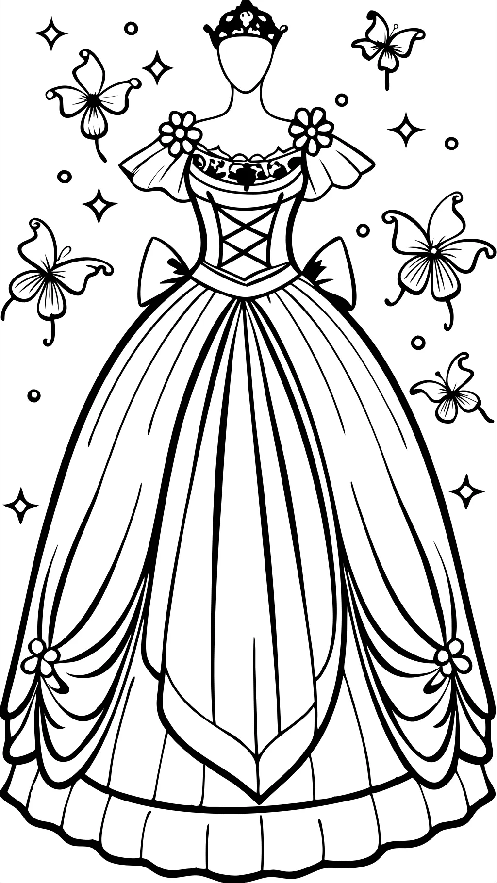 Belle robe de bal coloriage coloriage